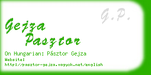 gejza pasztor business card